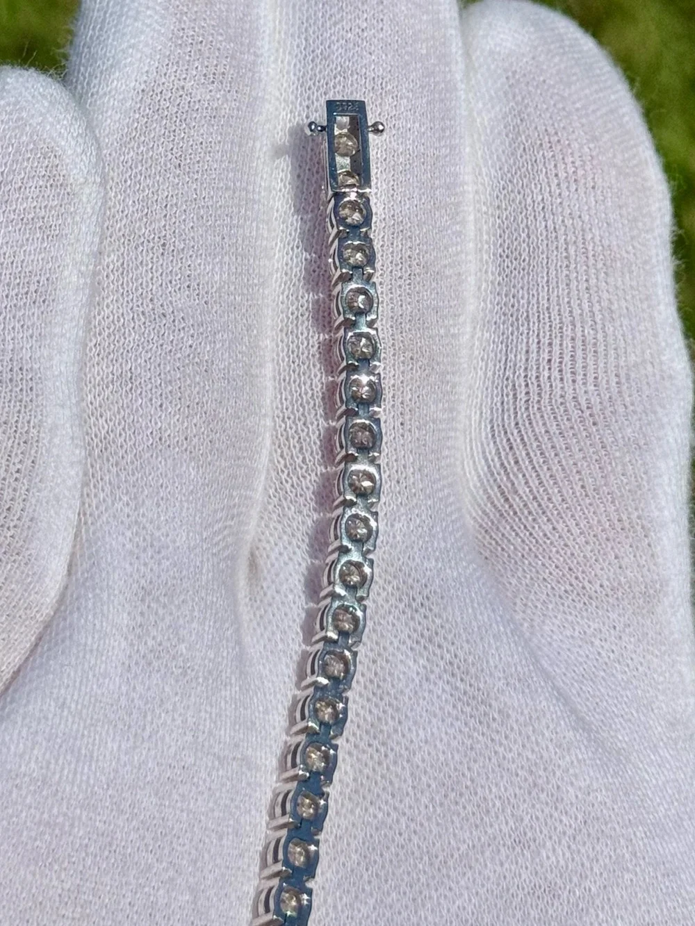 925 Silver, 13.5CTW Moissanite Tennis Bracelet - 7.5”